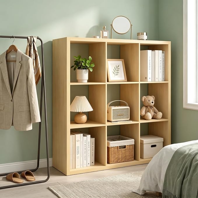 CTESNE【Wooden Thick Frame 9 Cube Storage Organizer Shelf - Image 8