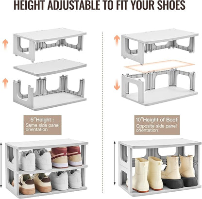 TRZZ 5-Tier Shoe Rack, Narrow Stackable Organizer, Vertical Efficient Shoe - Image 5