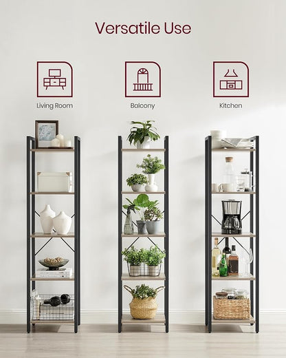 VASAGLE 5-Tier Bookshelf, Bookcase - Image 8