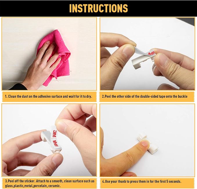 Cable Clips with Strong Self-Adhesive, XIAOXI Cord Organizer Cable Management - Image 4