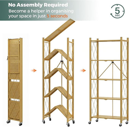 DEANIC 5-Shelf Folding Bookcase - Image 5