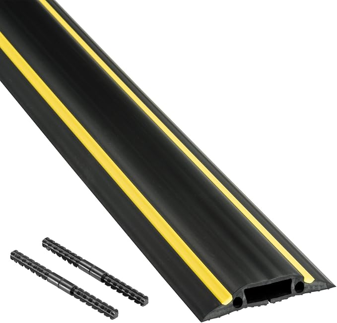D-Line 30ft Floor Cord Cover, Made in USA Linkable Cable Protector, Hide by D-LineUSAinc