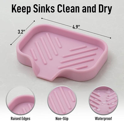 Zulay Kitchen Small Silicone Sponge Holder – Space-Saving Sink Organizer Tray - Image 4