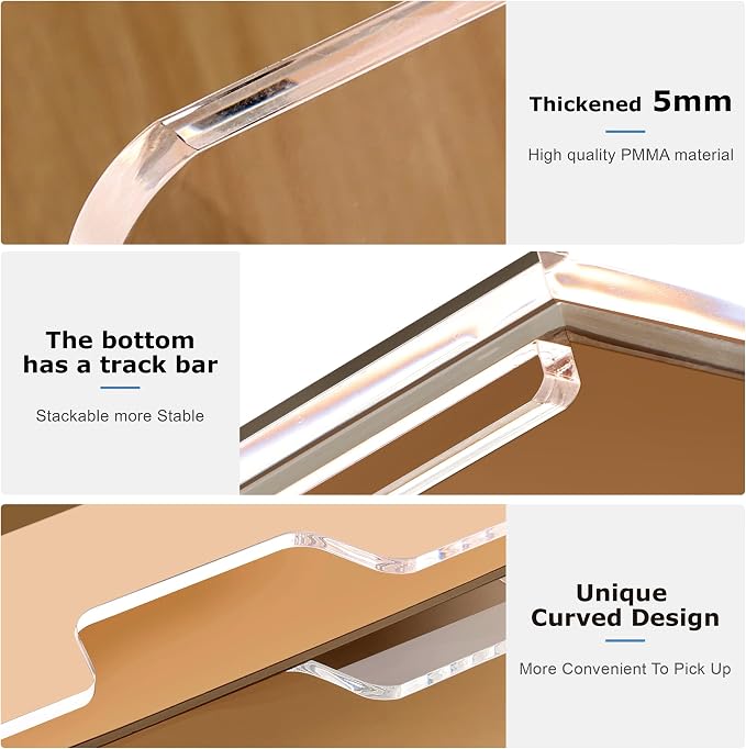 2 Pack- Stackable Paper Letter Tray, Enlarged A4 File Desk Organizer Acrylic - Image 6