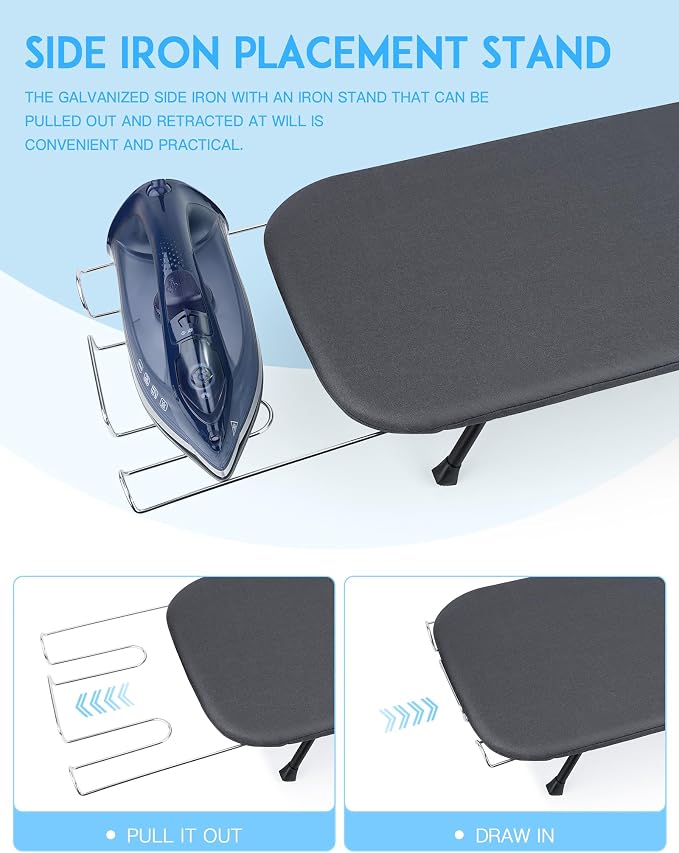 BiJun Small Ironing Board, Foldable Table Top Ompact Portable Mini Ironing - Image 4