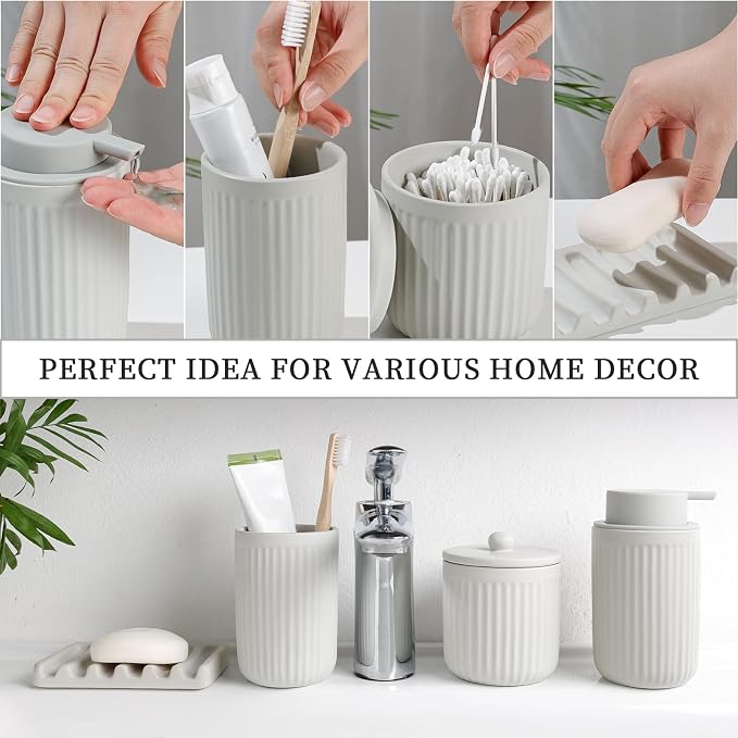 BosilunLife Ceramic Bathroom Accessories Set - Image 8