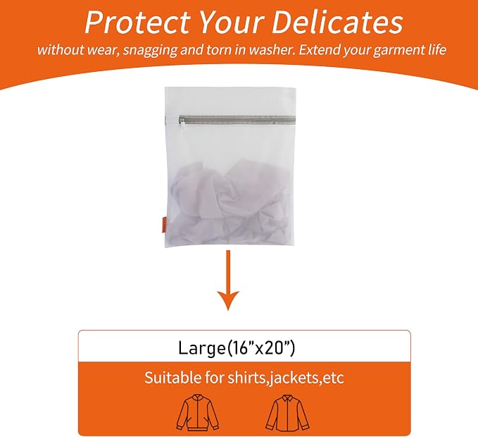 Polecasa Mesh Laundry Bags 3 Pack | Durable Zipper, - Image 2
