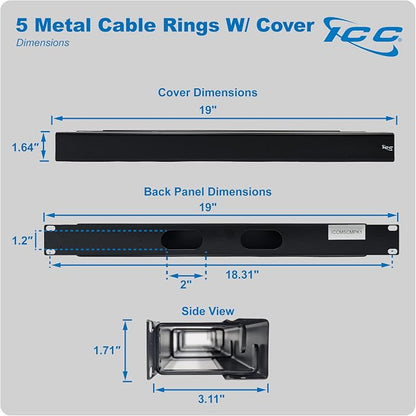 ICC 1U Ring Cable Manager Panel - Image 8