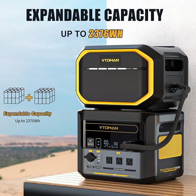 VTOMAN FlashSpeed 1000 Portable Power Station, 828Wh LiFePO4 Battery Solar - Image 6