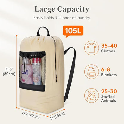 Lifewit Laundry Bag, Extra Large Laundry Backpack - Image 2