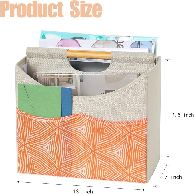 EZDeco Magazine Holder, Boho Foldable Magazine Rack Storage Basket - Image 7
