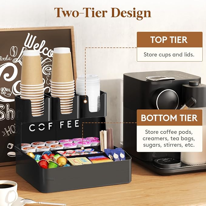 Lifewit 2-tier Coffee Station Organizer - Image 4