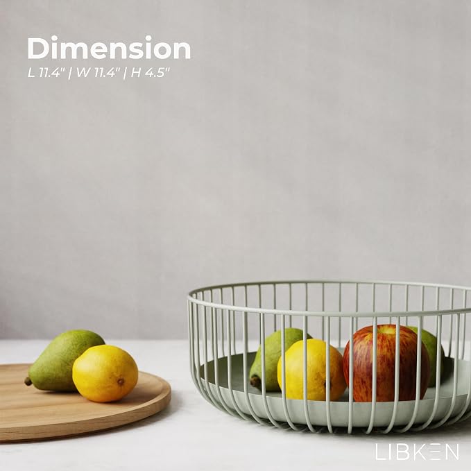 Fruit Basket with Wooden Bamboo Lid- Fruit Bowl - Image 3