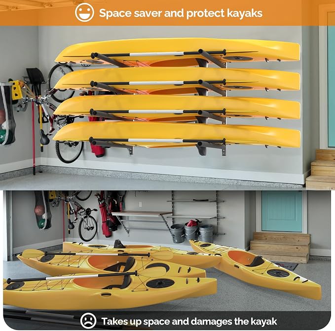 Bonnlo Kayak Storage Rack, Adjustable Heavy Duty Kayak Rack - Image 6