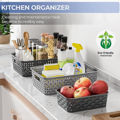 3 Pack Small Plastic Basket, Storage Bin Baskets - Image 6