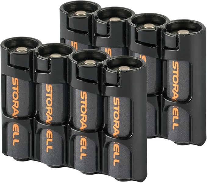 Storacell AA Battery Storage Caddy, Holds 4 Batteries by Storacell