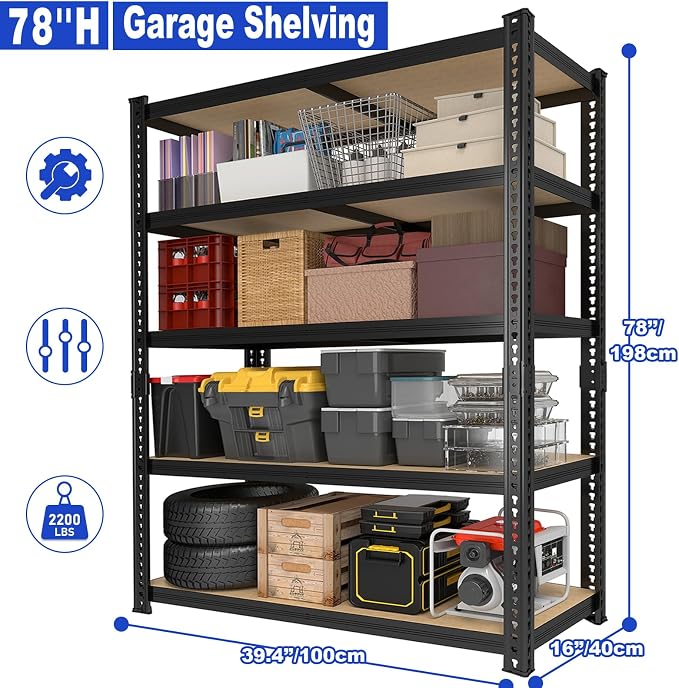 78'' H Garage Storage Shelves, Shelving Units and Storage, Heavy Duty Garage - Image 3