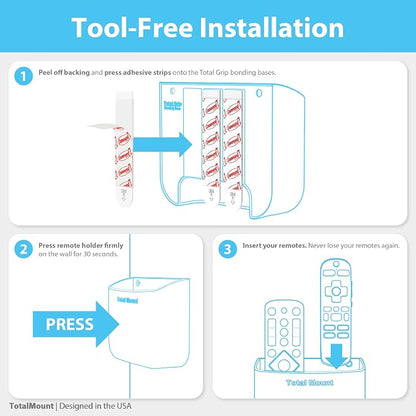 TotalMount Hole-Free Remote Holders – Eliminate Need to Drill Holes in Your Wall - Image 8