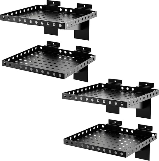 4 Pack Slatwall Shelves, Heavy Duty Metal Slat Wall Shelf by BOBIBAN