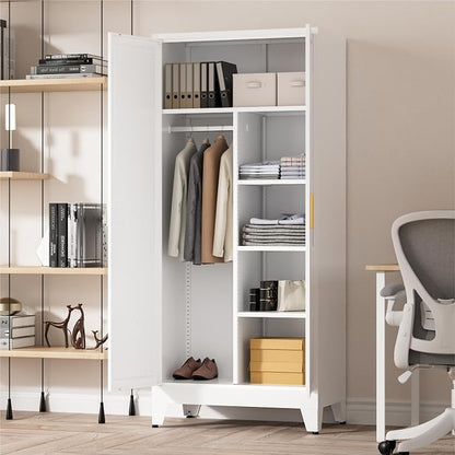 71" Tall Metal Wardrobe Closet - Image 5