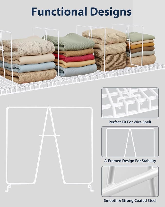 Supforce 8 Pack Wire Shelf Dividers - Image 4