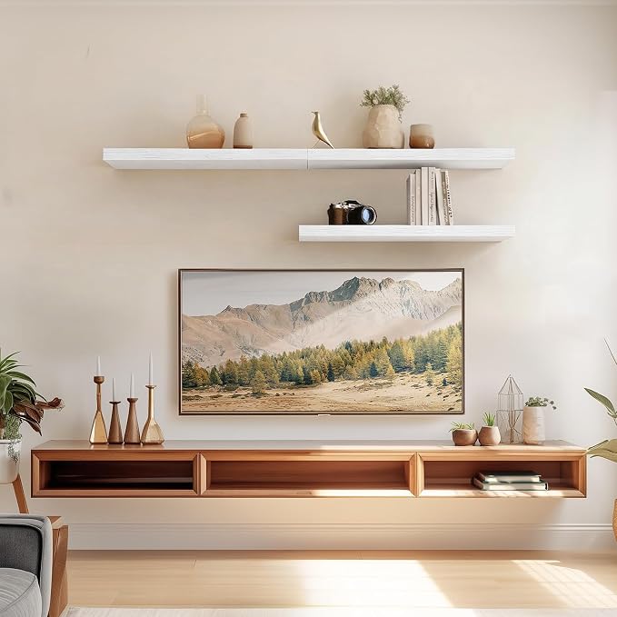 AMADA HOMEFURNISHING Floating Shelves Wall Mounted, 24 x 7 Inch Wall Shelves - Image 2