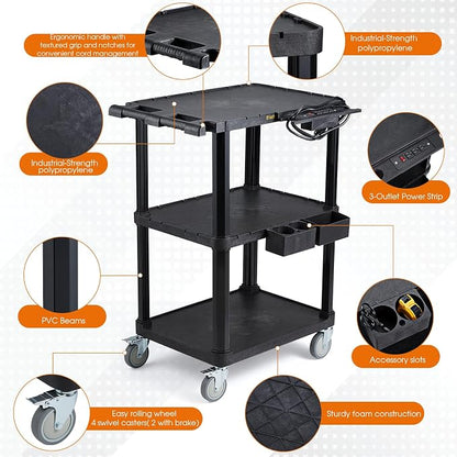 ELAFROS Heavy Duty 3-Tier AV Cart - Image 3
