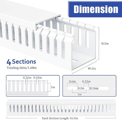 ZhiYo 66in Professional Server Rack Cable Management Raceway, H2in x W2in Cable - Image 2