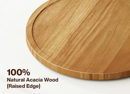 10" Acacia Wood Lazy Susan Turntable Organizer - Image 3
