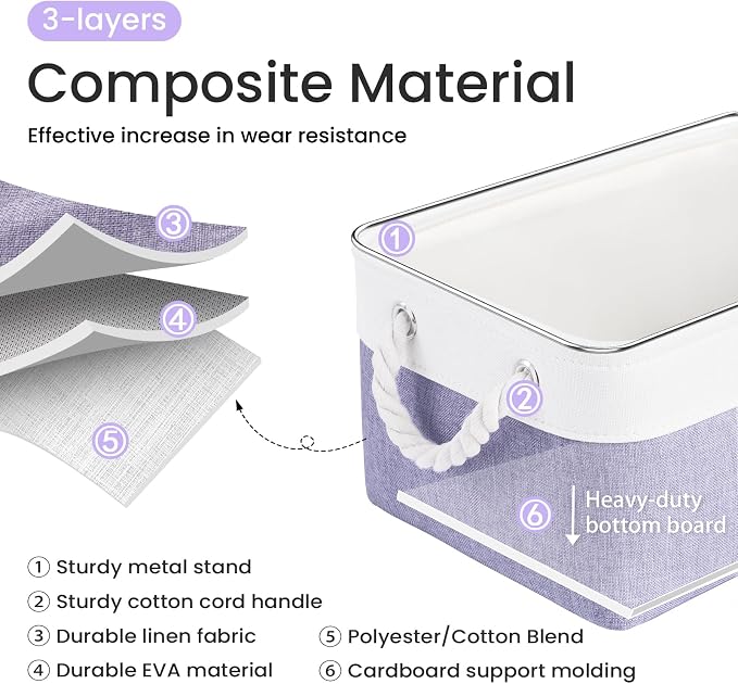 13.8x9.8x6.7 Inch Fabric Small Storage Bins - Image 2