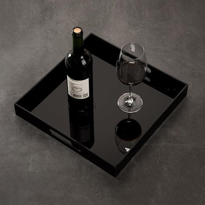 Glossy Black Acrylic Serving Tray - Image 5