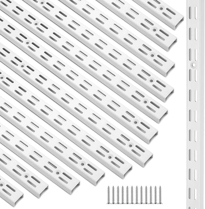 12 Pack 25 Inch Dual Track Upright Wall Shelving System Shelf Bracket Twin Slot by Unknown