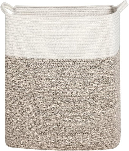 Tall Laundry Basket With Handles, Woven Cotton Rope Big Laundry Hamper Sorters - Image 7