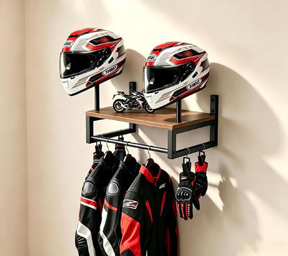 Motorcycle Helmet Holder Wall Mount, Motorcycle Gear Rack - Image 4