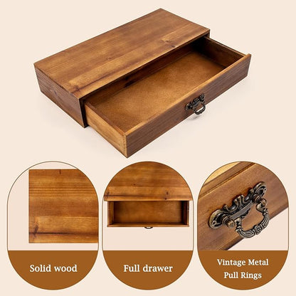 Wooden Drawers Organizer Solid Desktop Drawer Storage Box Organizer | Office - Image 6