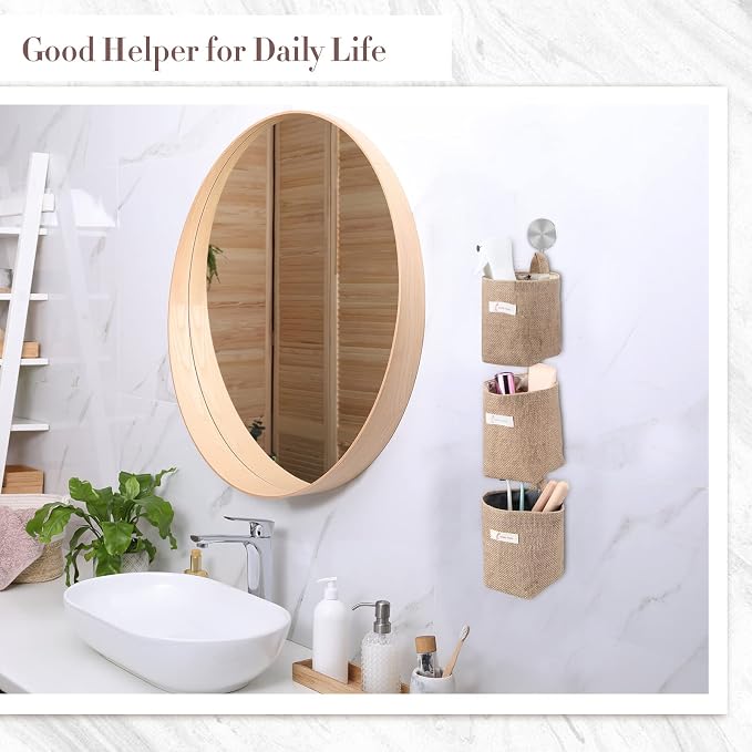 Boao 18 Pcs Wall Hanging Storage Foldable Basket Bags - Image 6