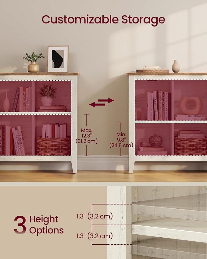 VASAGLE Liry Collection Farmhouse Bookcase, 6-Cube Storage Organizer - Image 2