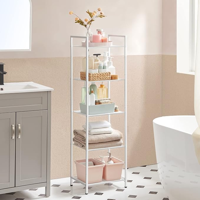 SONGMICS 5-Tier Storage Rack, Bathroom Shelf, Extendable Plant Stand - Image 8