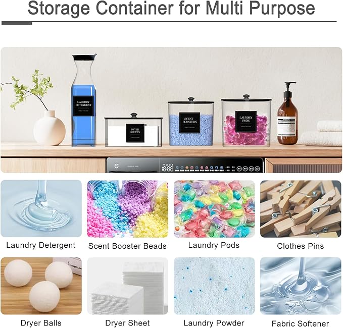 3+1 Pack Laundry Pods Containers & Dryer Sheet Holder & Laundry Detergent - Image 6