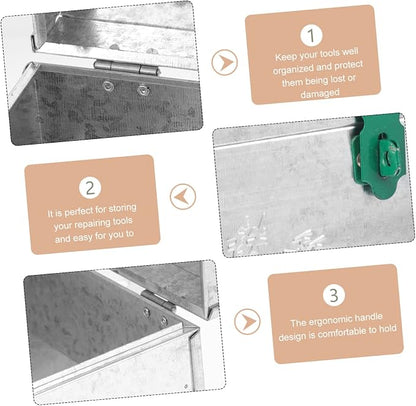 KICHOUSE Tool Box Rigid Storage Box Lock Iron Sheet Outdoor Storage Container - Image 2