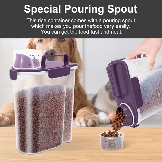 5Lbs/6Qt Airtight Pet Storage Container Translucent Body, Upgraded Large Nozzle - Image 2