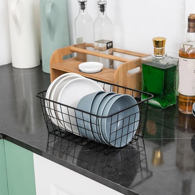 JUNCHU CHERRY Wire Kitchen Storage Basket 4 Packs, Perfect Pantry Organization - Image 7