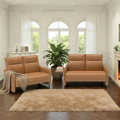 Faux Leather Loveseat, Upholstered Loveseat - Image 8