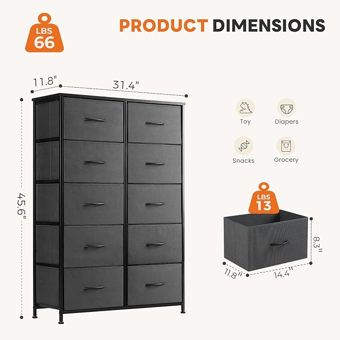 Sweetcrispy 10 Drawer Tall Dresser - Image 3
