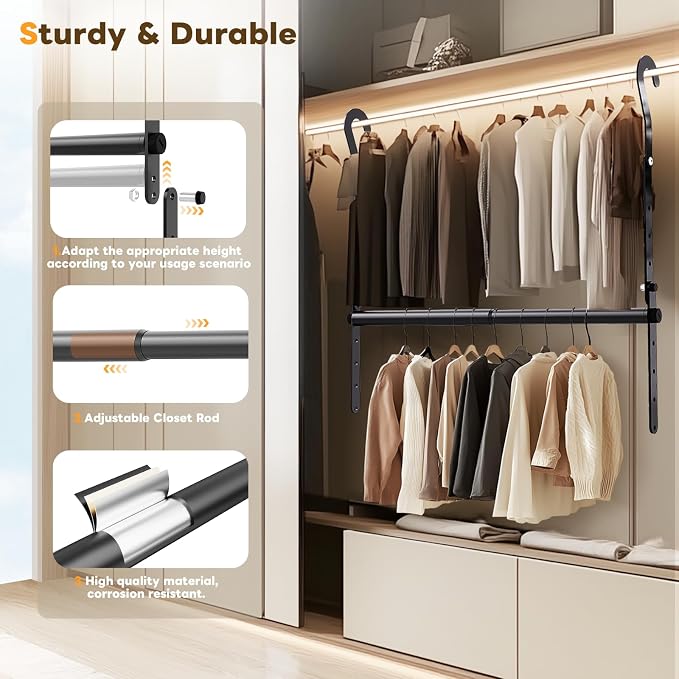 Mavivegue 2 Pack Adjustable Closet Rods - Image 4