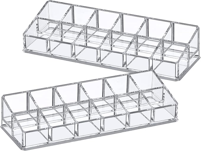 Amazing Abby - Glamour - 2-Pack 12-Slot Acrylic Nail Polish Organizer, Lipstick - Image 4