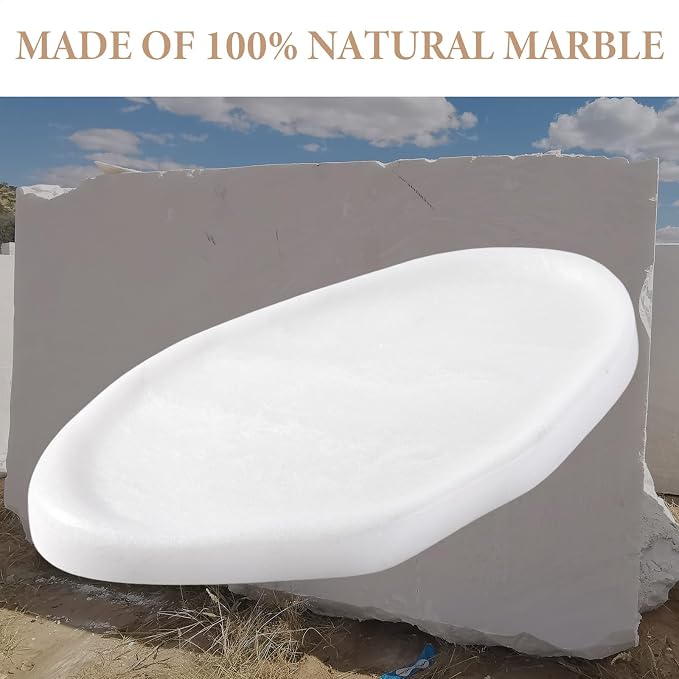 Koville Luxurious White Marble Vanity Tray, Cloud Shape Serving Stone Key Tray - Image 4