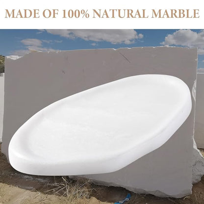 Koville Luxurious White Marble Vanity Tray, Cloud Shape Serving Stone Key Tray - Image 4