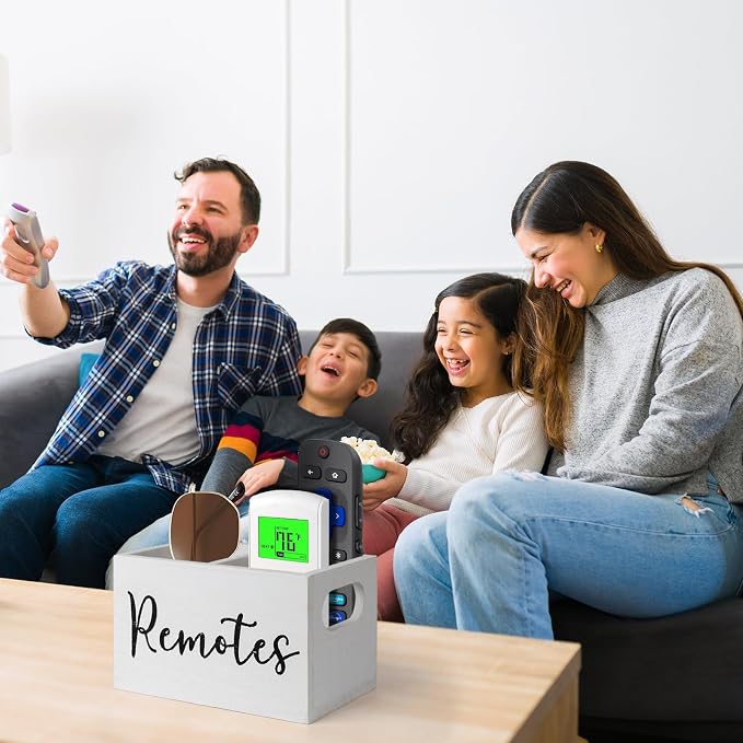 Remote Control Holder, Wooden TV Remote Holder - Image 3