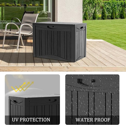 TARKARI 45 Gallon Lockable Resin Deck Box, Waterproof & UV-Resistant Outdoor - Image 5